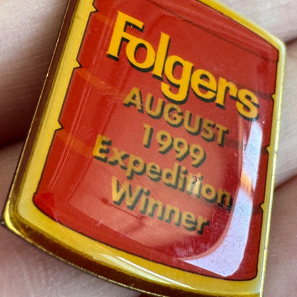 Vintage 1999 Folgers August 1999 Expedition Winner Logo Lapel Pin