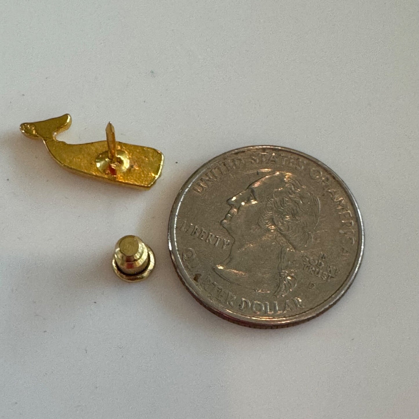 Vintage Gold Tone Whale Tie Tack Lapel Pin Scatter