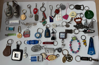 Lot of 45+ Vintage to Now Advertising Keychains Key Chains Bag Tags