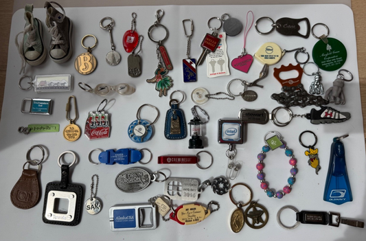 Lot of 45+ Vintage to Now Advertising Keychains Key Chains Bag Tags