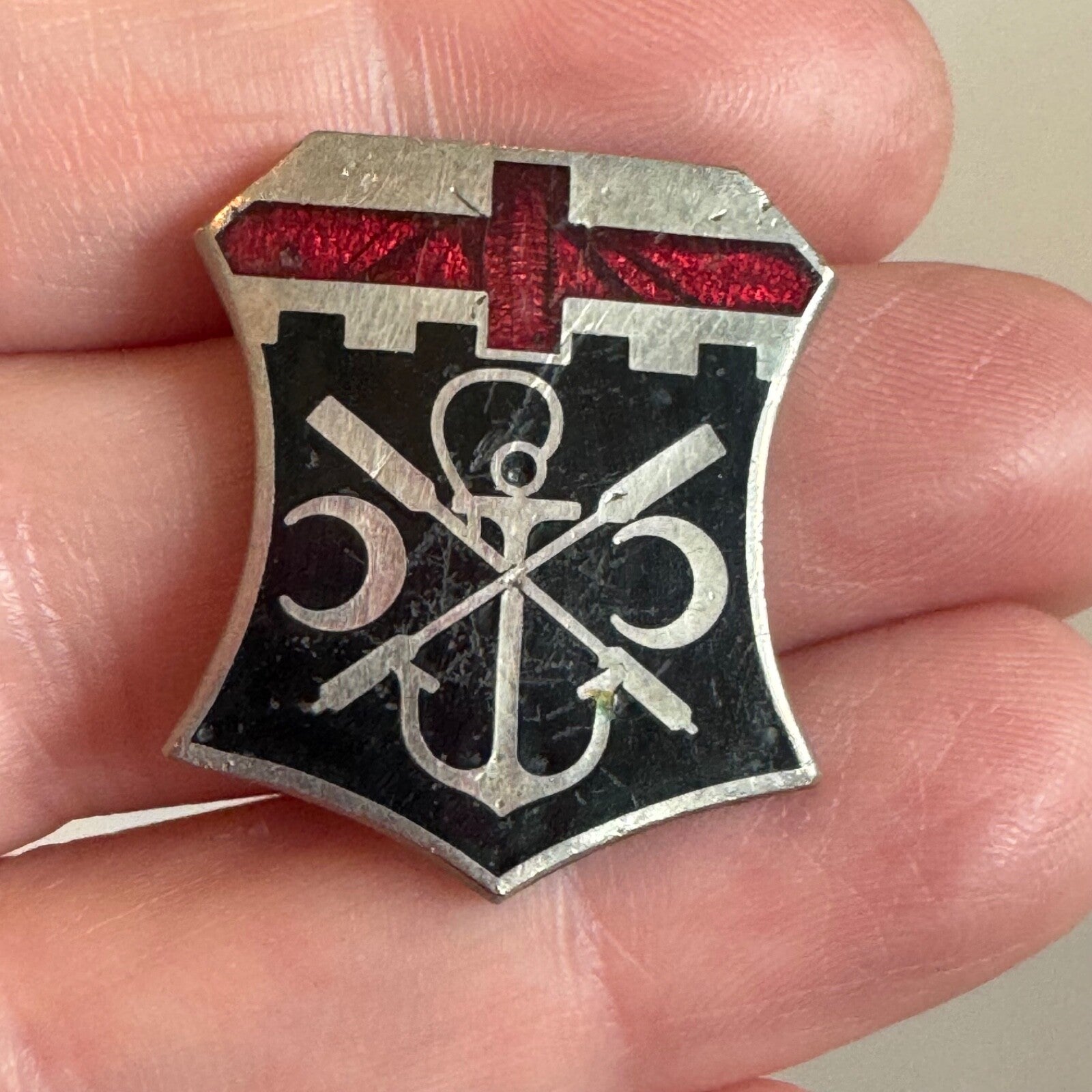 Vintage 7th Engineer Battalion DUI DI N.S. Meyer Lapel Pin