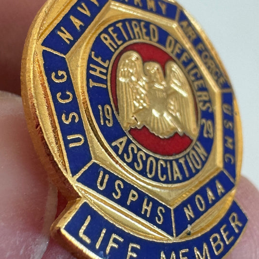 Vtg MOAA Military Officers Association of America Life Member Lapel Pin Tie Tack