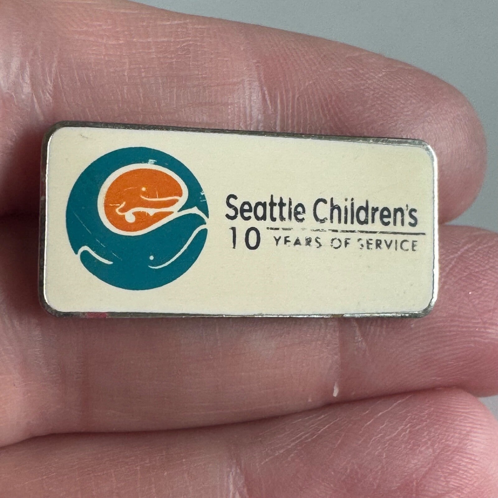 Vintage Seattle Children's 10 Years of Service Lapel Pin 