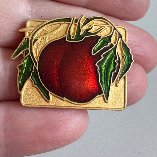 Vintage William Spear 1998 Tomato Enamel Lapel Pin Gold Tone