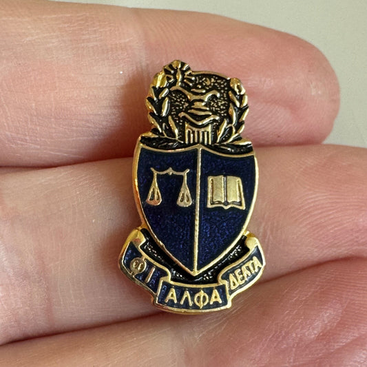 Vintage Phi Alpha Delta Crest Shield Lapel Pin Law Honor Society Tie Tack