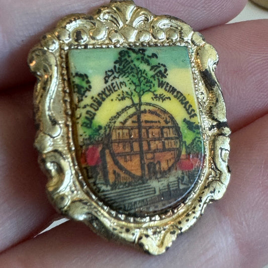 Vintage Bad Durkheim Weinstrasse Lapel Pin Germany Souvenir Tourist RARE