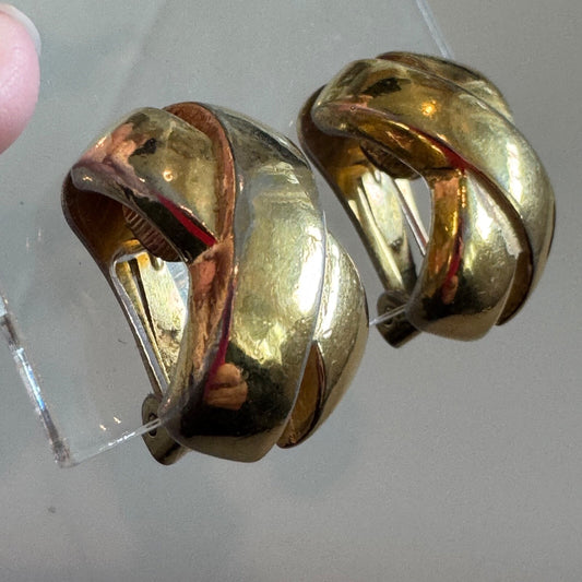 Vintage Christian Dior Gold Tone Clip On Earrings X AS IS