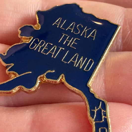 Vintage Alaska the Great Land Souvenir Tourist Lapel Pin