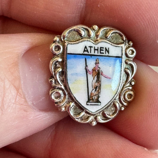 Vintage Athen Athens Greece Lapel Pin Souvenir Tourist Shield Crest