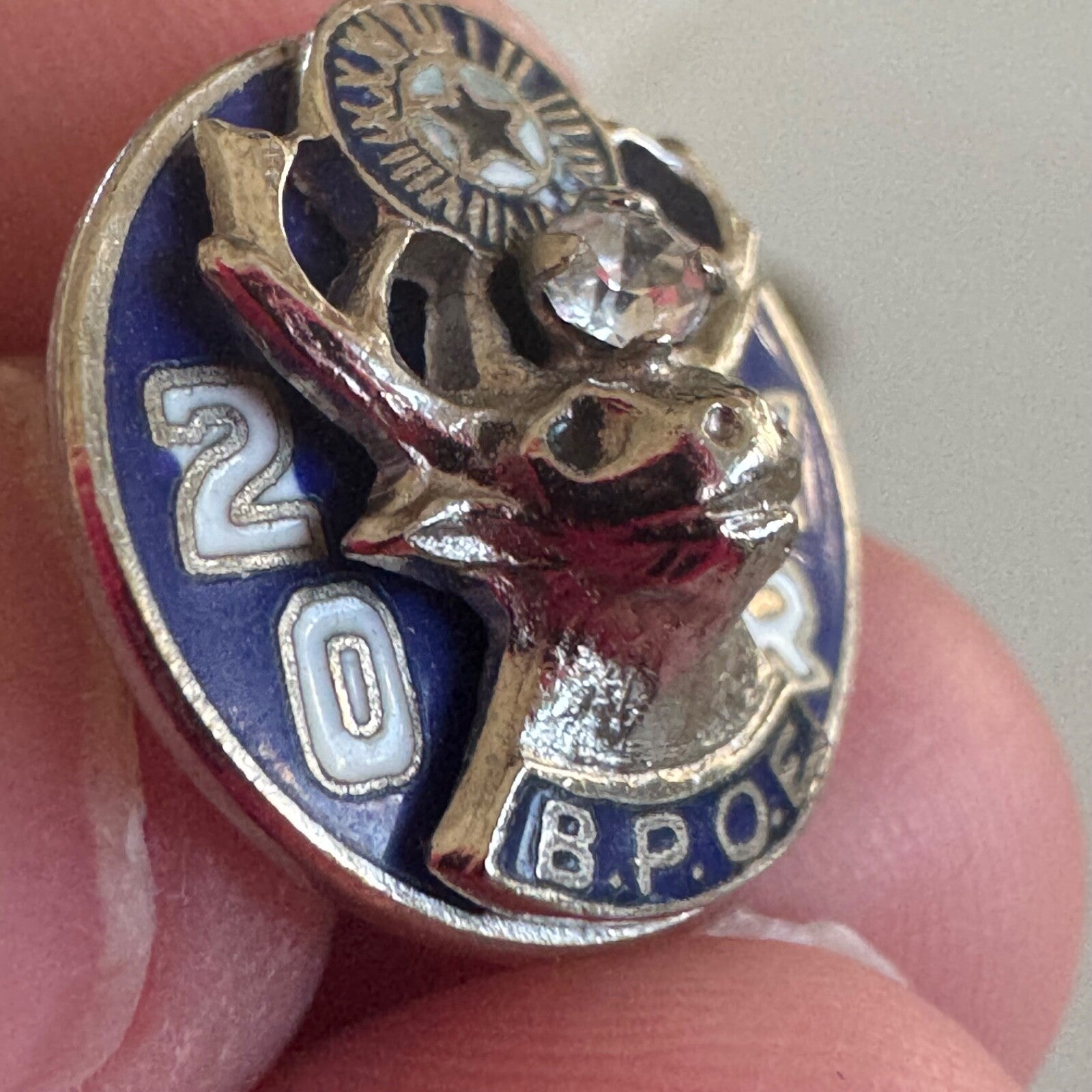 Very Nice Benevolent and Protective Order of Elks 20 Year Member Award Pin BPOE