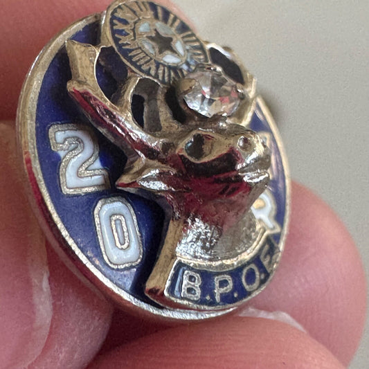 Very Nice Benevolent and Protective Order of Elks 20 Year Member Award Pin BPOE