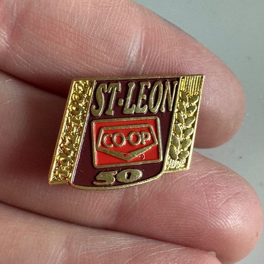 Vintage St Leon Co-Op 50th Anniversary Lapel Pin Pembina Canada
