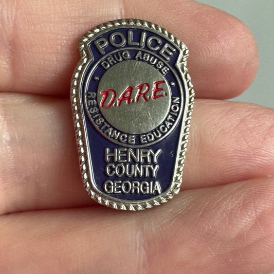 Vintage Henry County Georgia Dare Police Shield Badge Lapel Pin