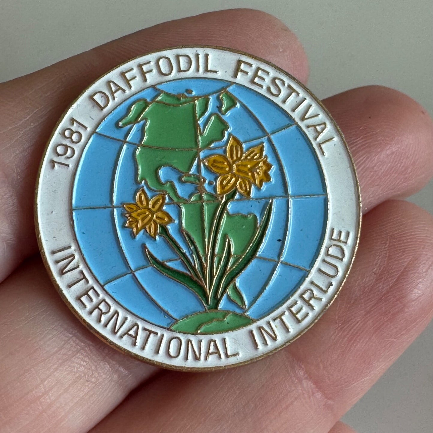Vintage 1981 Daffodil Festival International Interlude Puyallup Washington Pin