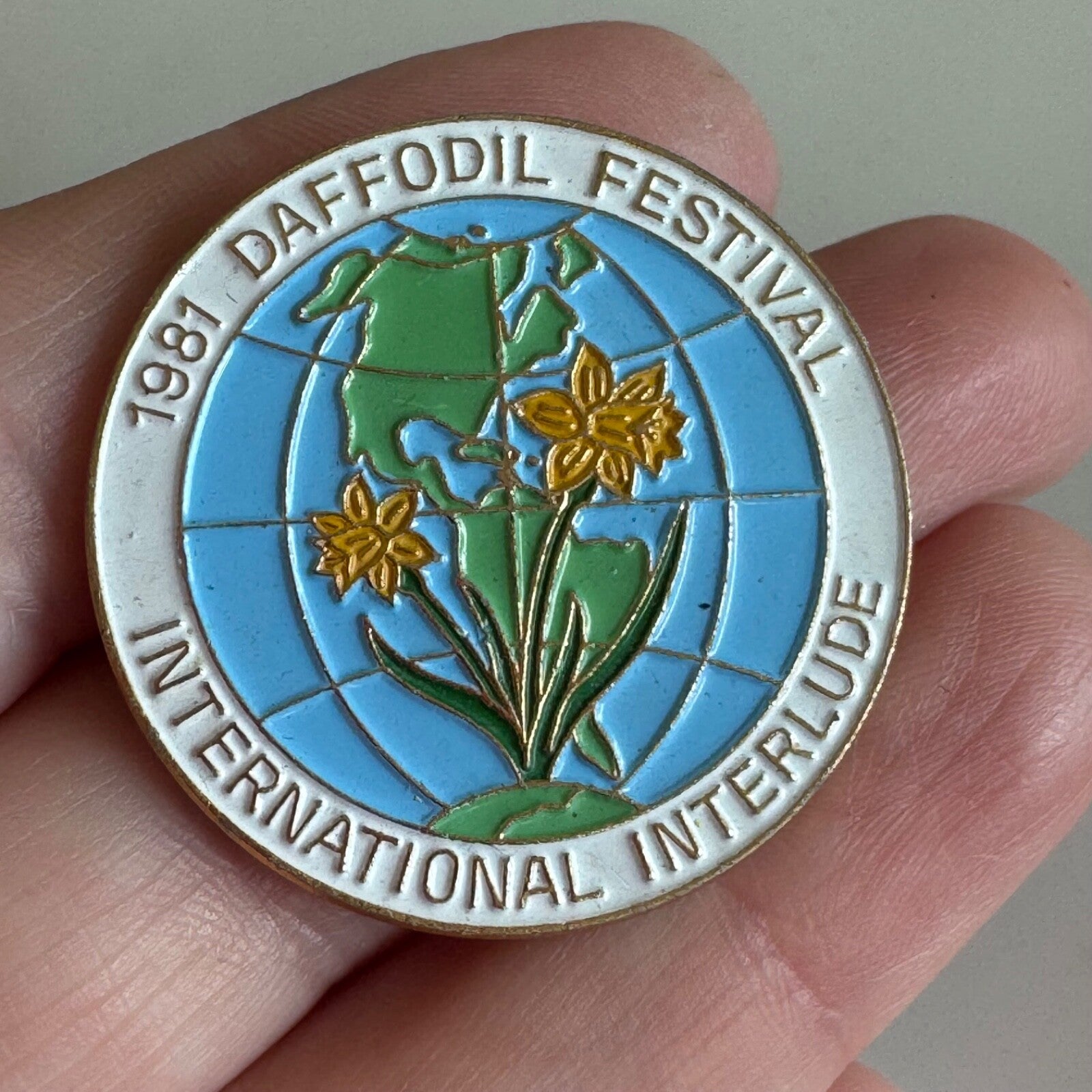 Vintage 1981 Daffodil Festival International Interlude Puyallup Washington Pin