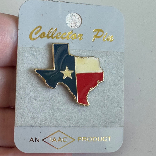Texas State Flag Shape Collector Pin – New on Card