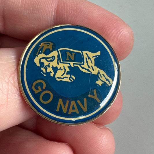 Vintage GO NAVY United States Naval Academy Lapel Pin USNA 