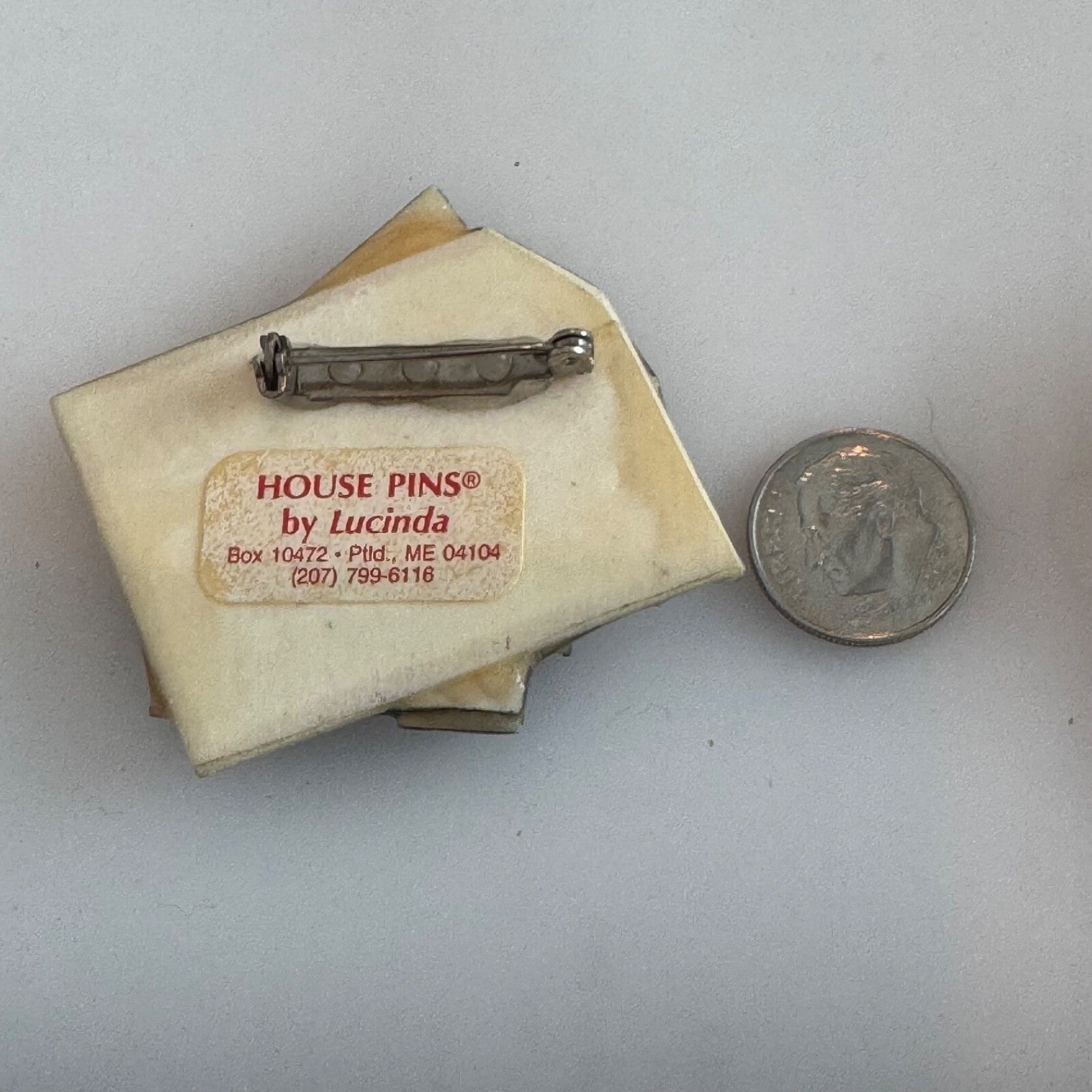 Vintage House Pins by Lucinda Spooky Eye House Black White Cream Brooch