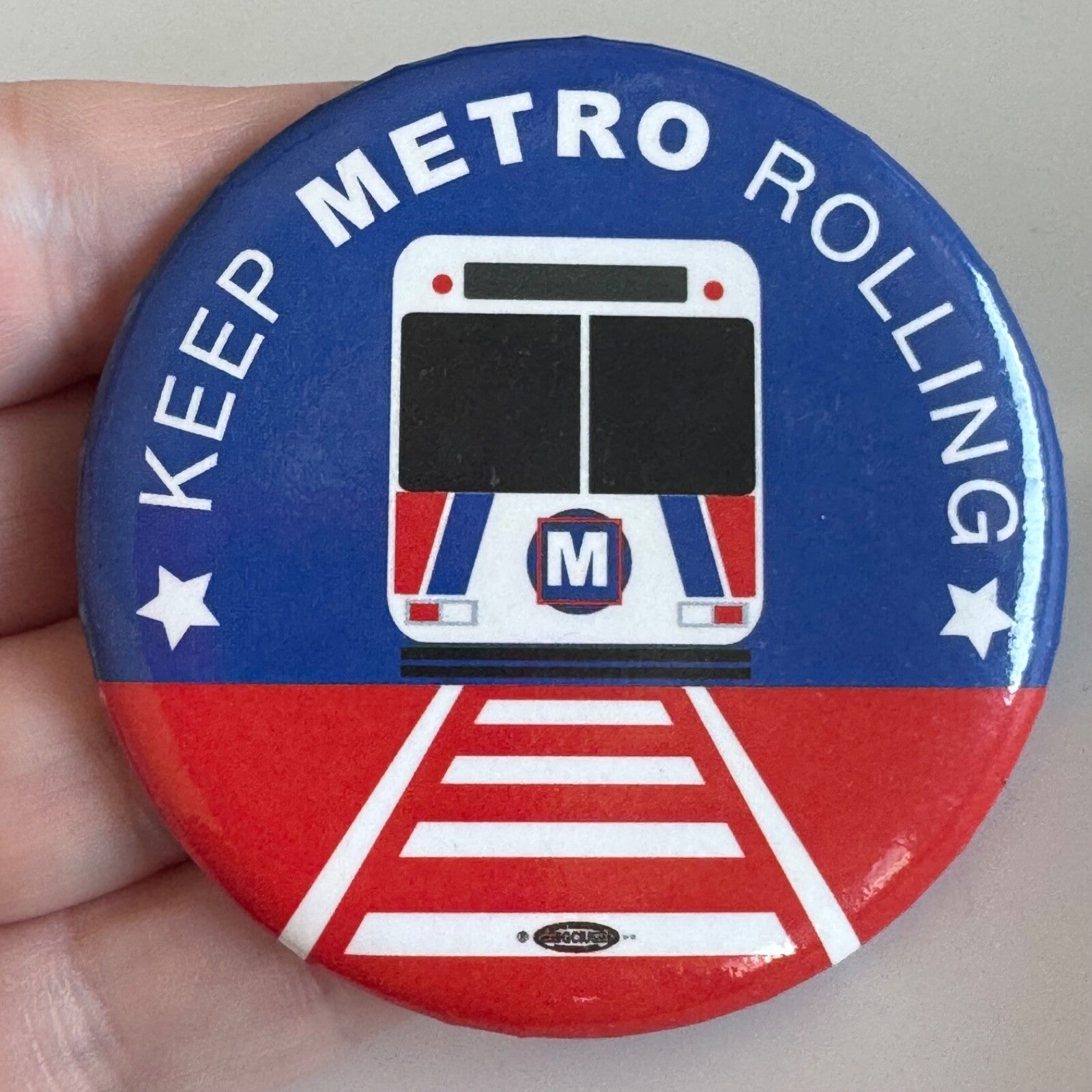 Keep Metro Rolling Lapel Pin Button St Louis Saint St.