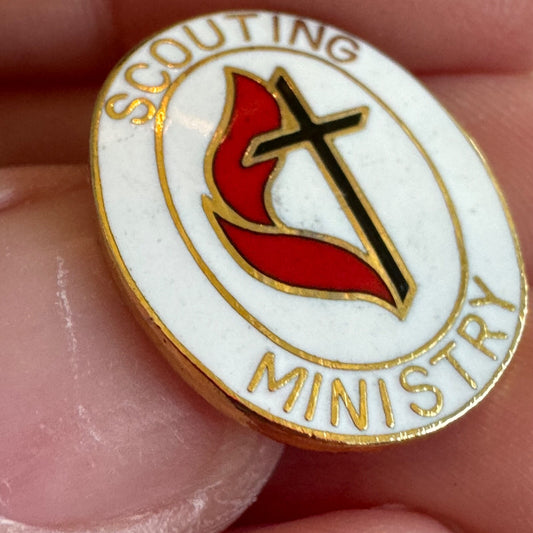 Vintage United Methodist Church Scouting Ministry Lapel Pin Boy Scouts UMC Girl