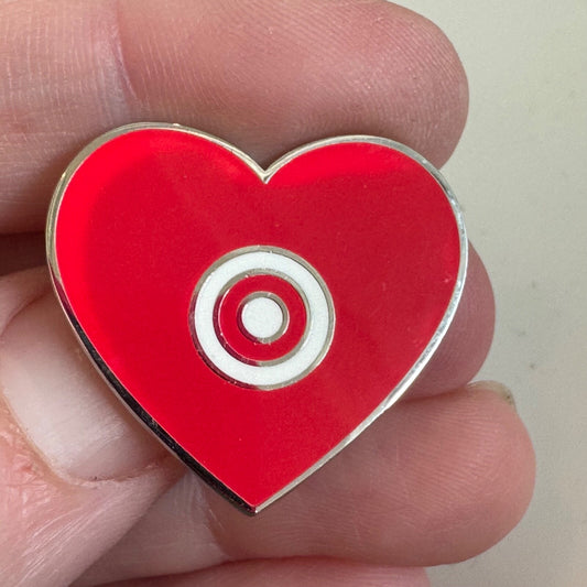 2021 Pintrill Target Heart Lapel Pin Silver Tone