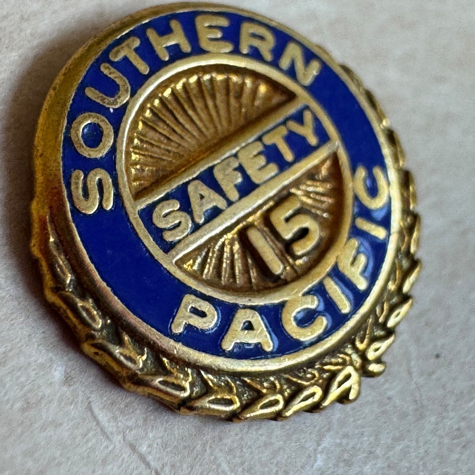 Vintage Southern Pacific 15-Year Safety Award Pin 1/20 10k GF Tie Tack