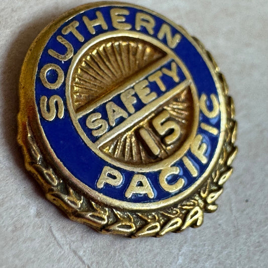 Vintage Southern Pacific 15-Year Safety Award Pin 1/20 10k GF Tie Tack