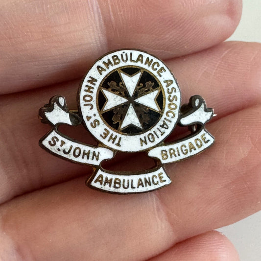 Antique WWI St. John Ambulance Association Ambulance Brigade Lapel Pin