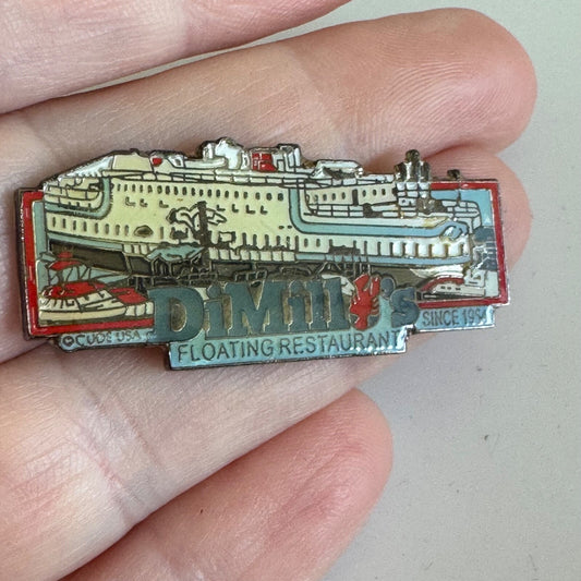 DiMillo’s on the Water Floating Restaurant Lapel Pin – Portland, Maine Rare