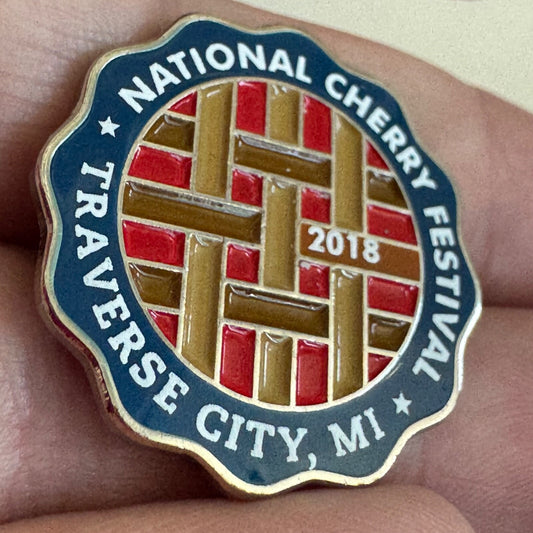 2018 National Cherry Festival Traverse City Michigan Lapel Pin Pie