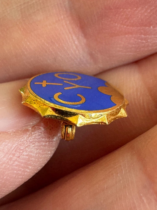 Vintage CYO Catholic Youth Organization Blue and Gold Enamel Pin