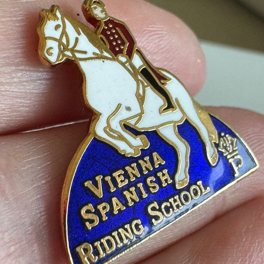 Vintage Vienna Spanish Riding School Enamel Lapel Pin 