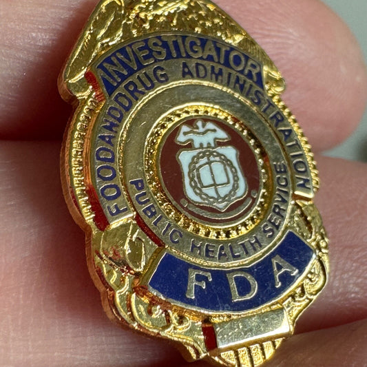 Vintage Food and Drug Administration Investigator FDA Lapel Pin 
