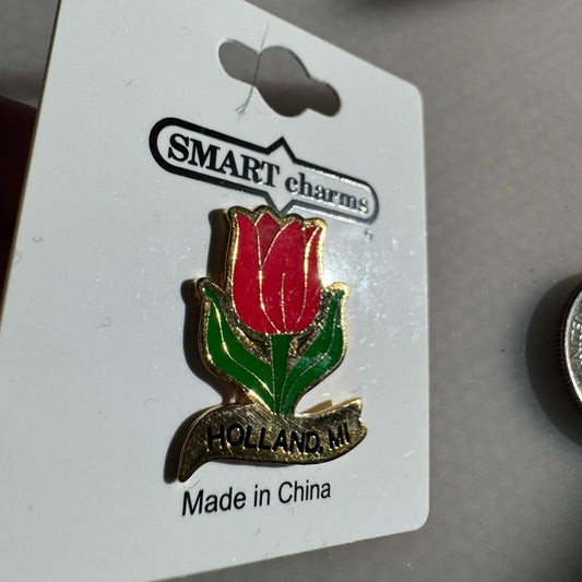 Vintage Holland Michigan Souvenir Lapel Pin Tulip New On Card