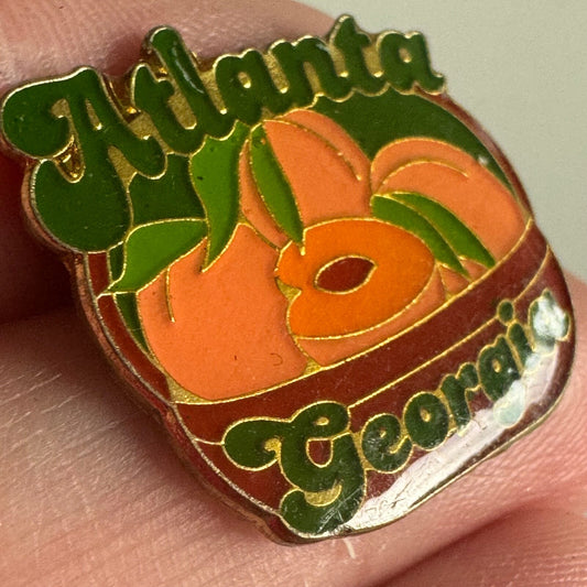 Vintage Atlanta Georgia Peaches Peach Souvenir Tourist Lapel Pin