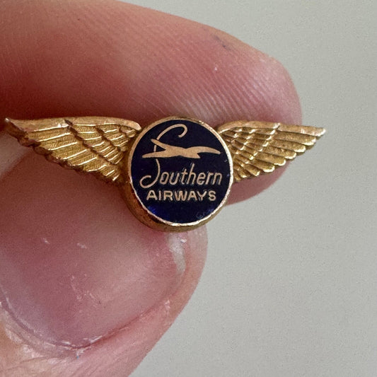 Rare Vintage Southern Airways Wings Employee Service 1/10 10k GF Pin Tie Tack