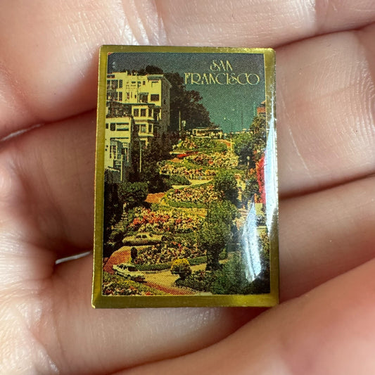 1970s Lombard Street San Francisco Tourist Lapel Pin Souvenir