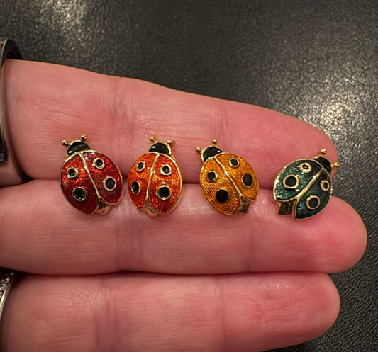 Vintage Avon Ladybug Shaped Enamel Scatter Pin Tie Tack