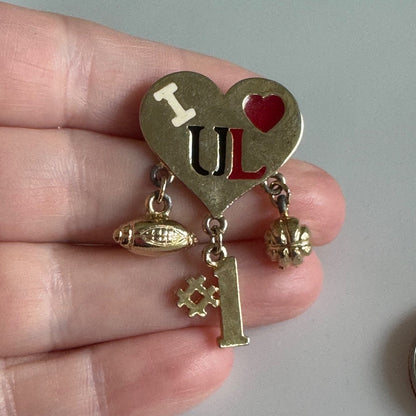 University of Louisville Cardinals UL Heart Pin Basketball Football #1