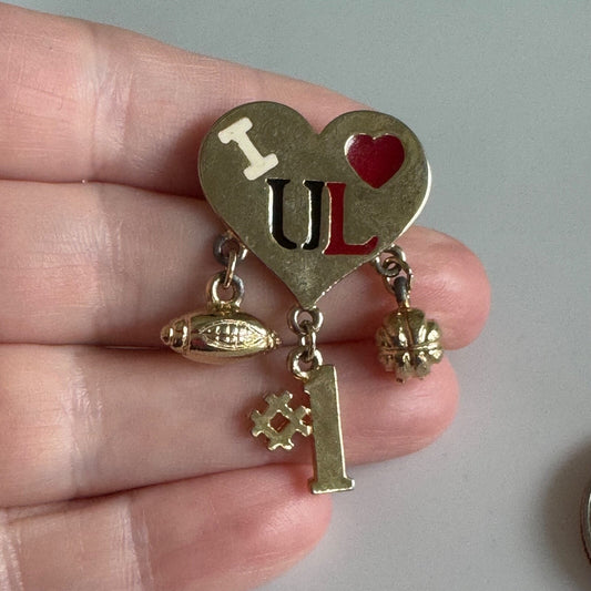 University of Louisville Cardinals UL Heart Pin Basketball Football #1