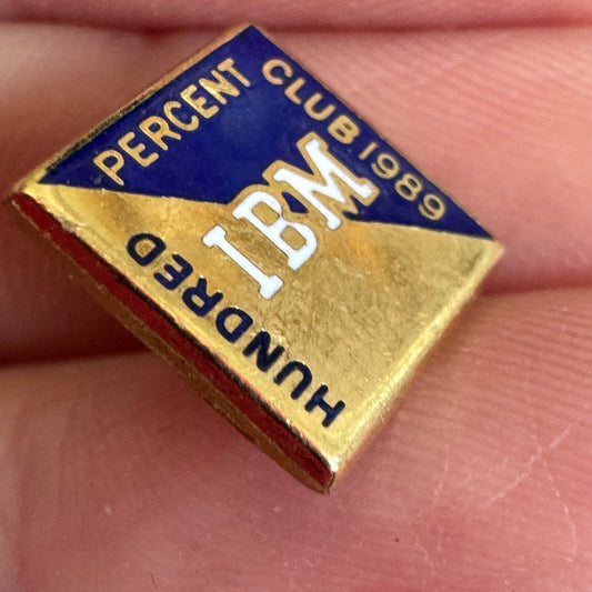 Vintage IBM 1989 Hundred Percent Club Lapel Pin 1/10 10k GF Employee Award