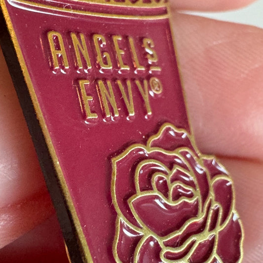 Angel's Envy Mint Julep Pink Rose Kentucky Derby Lapel Pin 