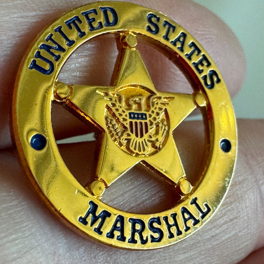 Vintage United States Marshal Gold Tone Lapel Pin