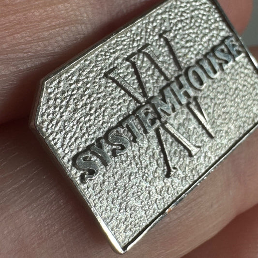 Systemhouse XV Lapel Pin – Vintage Silver
