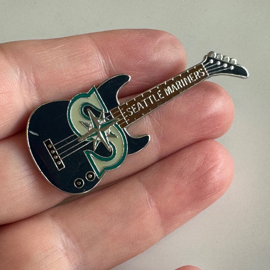 Vintage 2000 Seattle Mariners Guitar Shaped Lapel Pin 