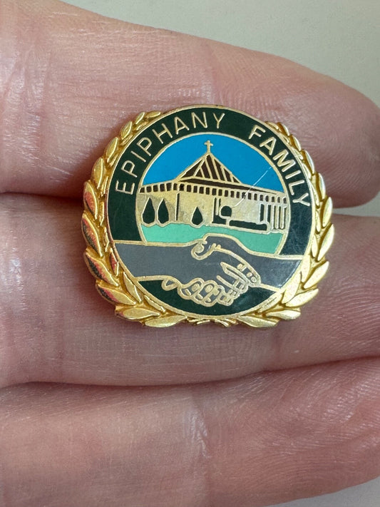 Vintage Epiphany Family Church Handshake Enamel Pin Services