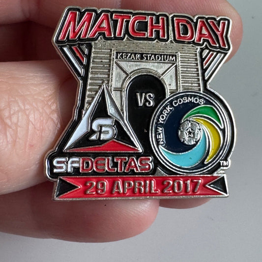 NASL SF Deltas vs NY Cosmos Match Day Pin – April 29, 2017, Kezar Stadium