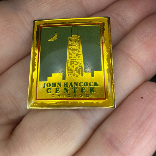 Amazing Vintage John Hancock Center Chicago Illinois Souvenir Lapel Pin