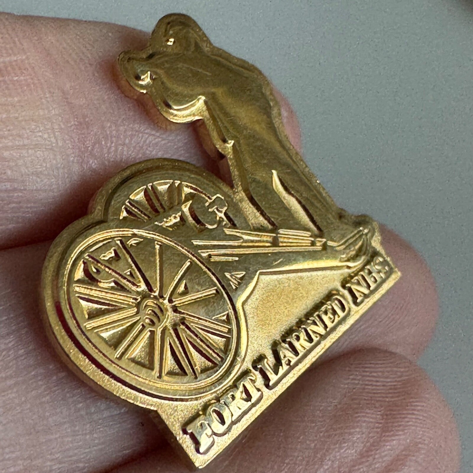 Fort Larned National Historic Site Gold Pin with Cannon and Bugler Kansas