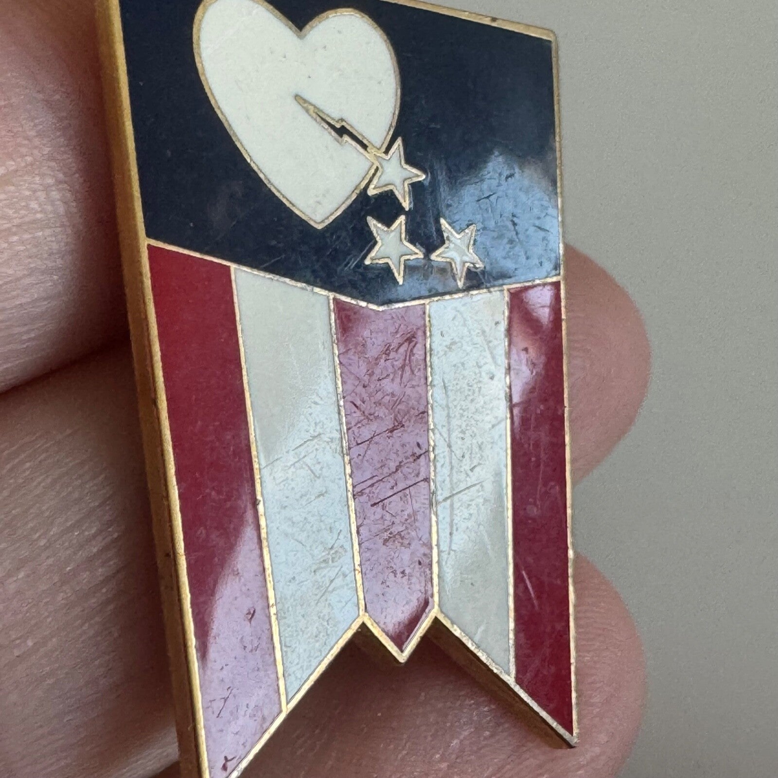 Vintage American Disaster Flag Lapel Pin United States